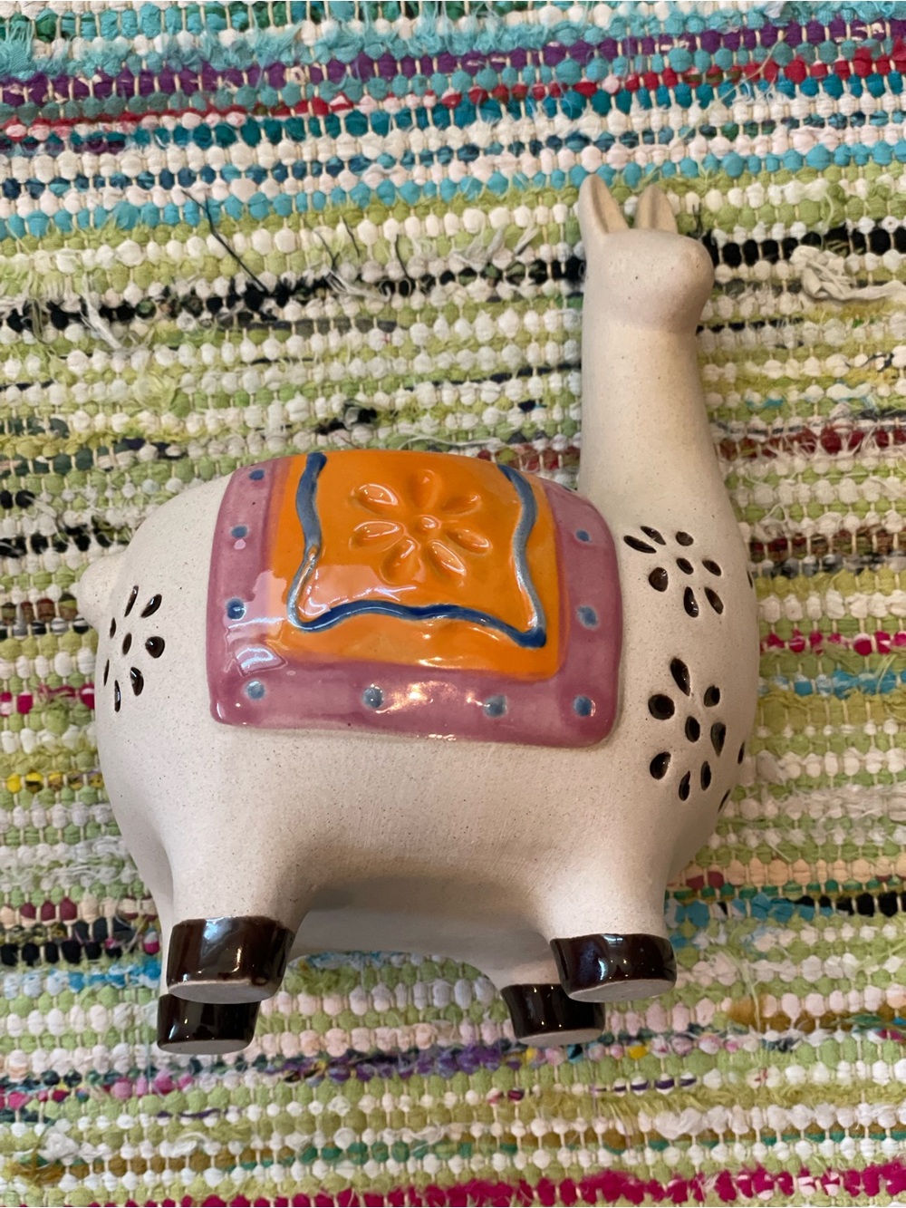 Ceramic llama plant pot - decorative home art